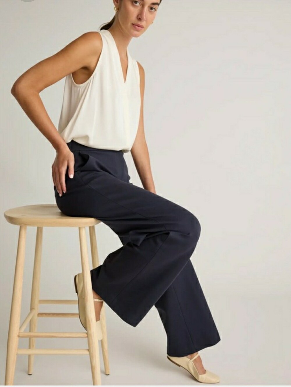 Quine Ultra-Stretch Ponte Trouser Pants Black Size 12